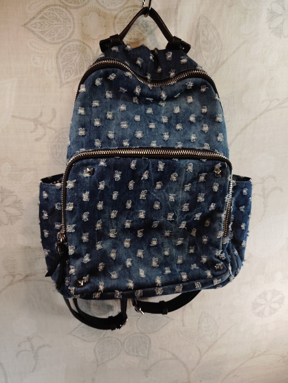 MMS Design Studio Distressed Denim  Backpack - Blue